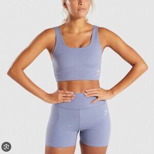 Gymshark Dreamy Sports bra & Seamless Energy Leggings Set Outfit Steel Blue NEW